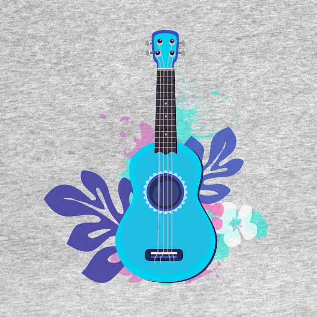 Dibujo de ukelele con hojas by magenta-dream